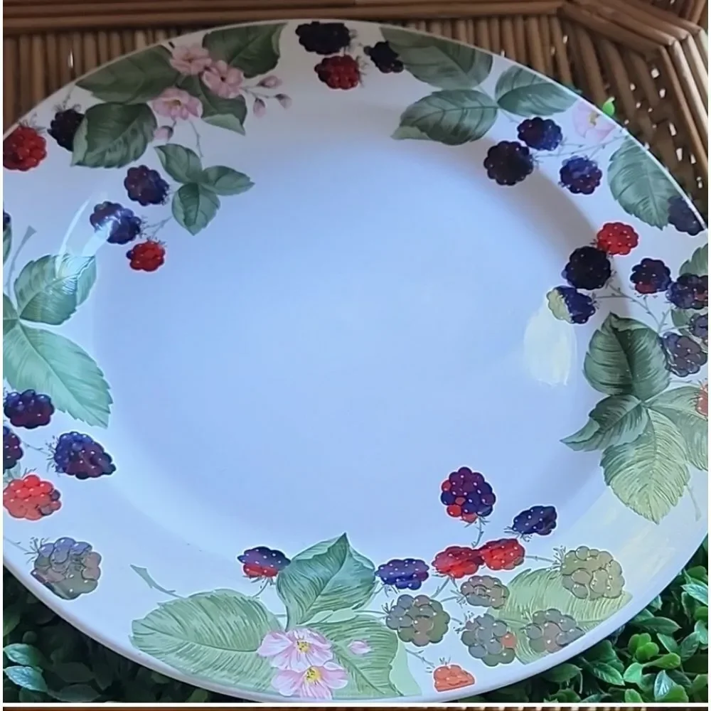 Vintage Stoneware Berries Dinner Plate Cottage Core Farhouse Chic